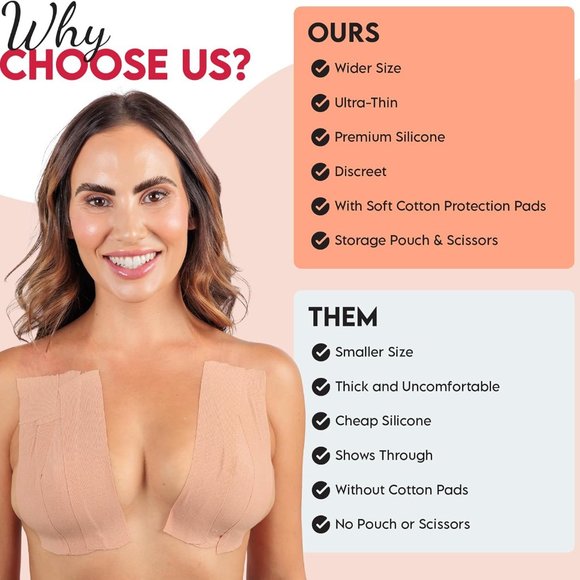 WonderTwins Breast Lift Tape - Waterproof & Sweat-proof Adhesive Boob Tape NEW - Picture 8 of 9